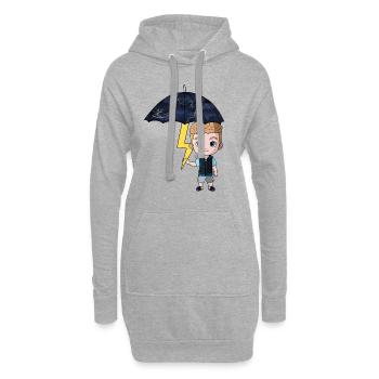 Arashi (Sturm) - Hoodie-Kleid - Grau meliert - Vorne