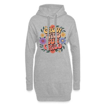 Hippie - Hoodie-Kleid - Grau meliert - Vorne