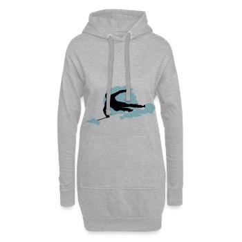 Skifahrer - Hoodie-Kleid - Grau meliert - Vorne