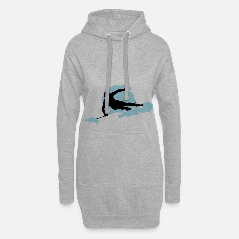 Skifahrer - Hoodie-Kleid - Grau meliert