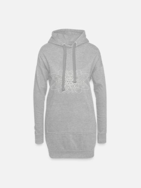 giométrie tribale - Sweat-shirt à capuche long Femme - gris chiné