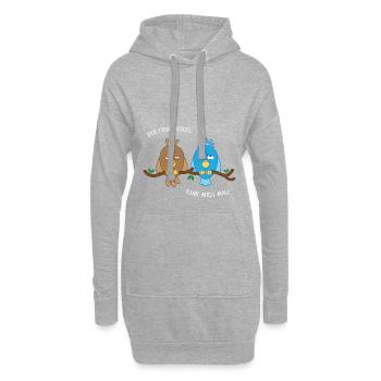Der frühe Vogel kann mich mal funny Birds Geschenk - Hoodie-Kleid - Grau meliert - Vorne