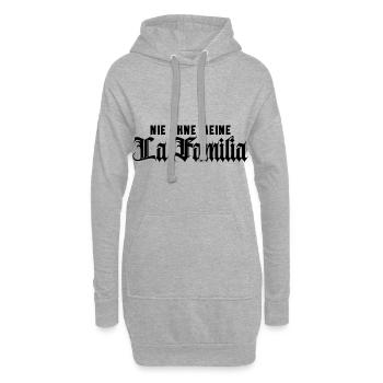 “Familia” die Familie, Das einzige was Zählt - Hoodie-Kleid - Grau meliert - Vorne