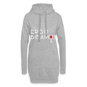 ergo bibamus Latein - Hoodie-Kleid - Grau meliert - Vorne