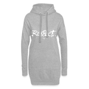 respect - Sweat-shirt à capuche long Femme - gris chiné - Devant