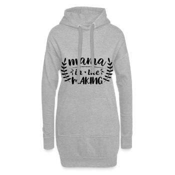 Maman enceinte, grossesse, bébé arrive - Sweat-shirt à capuche long Femme - gris chiné - Devant