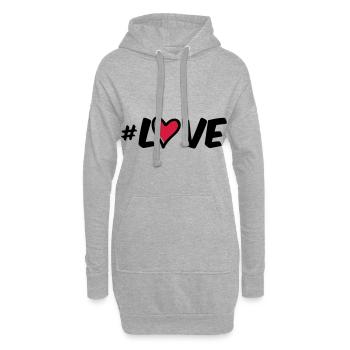 hashtag love herz - Hoodie-Kleid - Grau meliert - Vorne