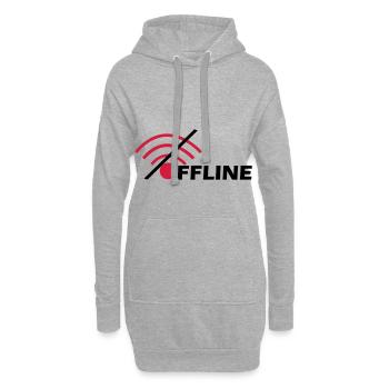 hors ligne - Sweat-shirt à capuche long Femme - gris chiné - Devant