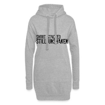 Court, empilé, toujours inébranlable 4 - Sweat-shirt à capuche long Femme - gris chiné - Devant