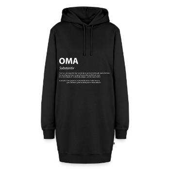 Wort Definition Oma Geschenk Idee weiss - Hoodie-Kleid - Schwarz - Vorne