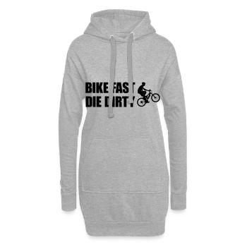 Bike fast die dirty - Hoodie-Kleid - Grau meliert - Vorne