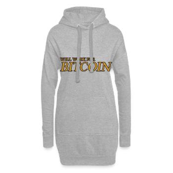 Fonctionnera pour Bitcoin - Sweat-shirt à capuche long Femme - gris chiné - Devant