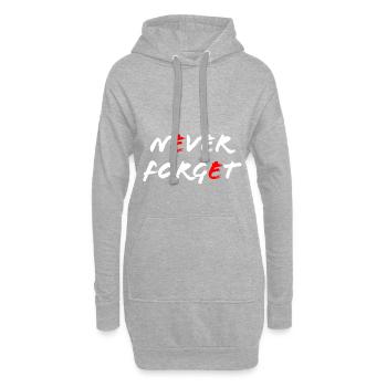 Ne jamais oublier - Sweat-shirt à capuche long Femme - gris chiné - Devant