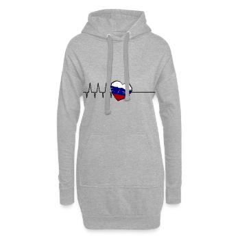 Russland Herzschlag - Hoodie-Kleid - Grau meliert - Vorne