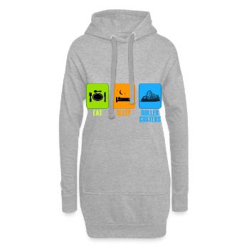 manger le cadeau de temps libre de montagnes russes de sommeil - Sweat-shirt à capuche long Femme - gris chiné - Devant