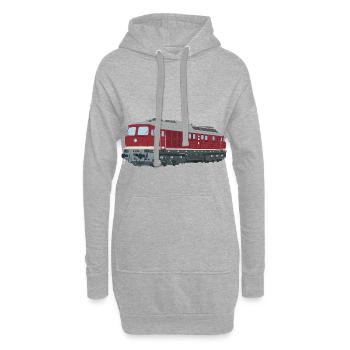 Ludmilla Lok Diesellok Taigatrommel BR 130 BR 132 - Hoodie-Kleid - Grau meliert - Vorne