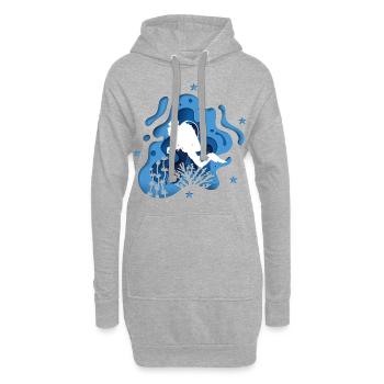 Plongeur plongée scaphandre autonome grotte bleue - Sweat-shirt à capuche long Femme - gris chiné - Devant
