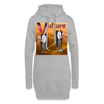 V pour vautour - Sweat-shirt à capuche long Femme - gris chiné - Devant
