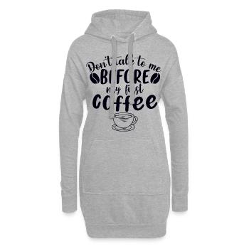 Sprich mich nicht an. Ich brauch erst einen Kaffee - Hoodie-Kleid - Grau meliert - Vorne