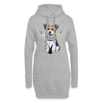 Dandie Dinmont Terrier en dessin animé - Sweat-shirt à capuche long Femme - gris chiné - Devant
