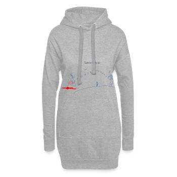 L'amour est dans l'air - Sweat-shirt à capuche long Femme - gris chiné - Devant