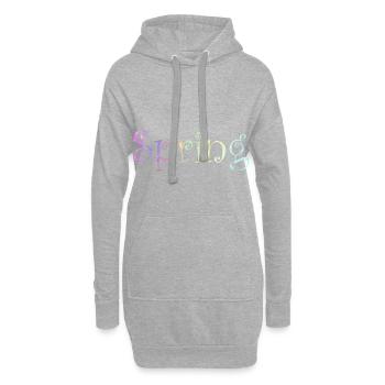 Idée cadeau cadeau printemps - Sweat-shirt à capuche long Femme - gris chiné - Devant