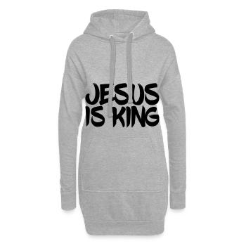 Jésus est roi. Dieu Christ Roi - Sweat-shirt à capuche long Femme - gris chiné - Devant