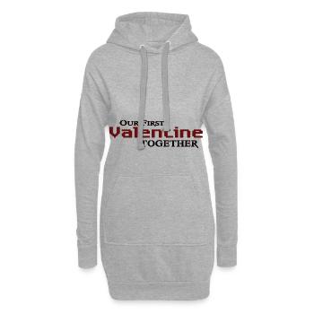 first Valentine together partner look gift love - Hoodie Dress - heather grey - Front