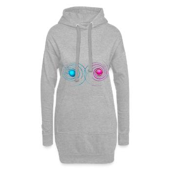 Vibration Schwingung Objekte Kugel Dimension - Hoodie-Kleid - Grau meliert - Vorne