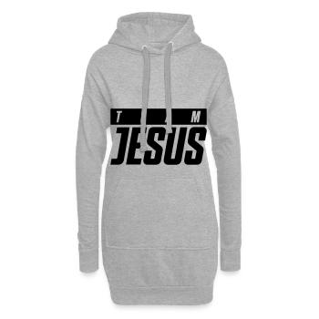 équipe jésus - Sweat-shirt à capuche long Femme - gris chiné - Devant