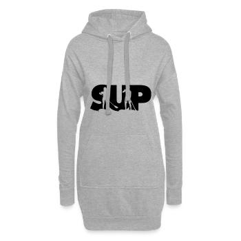Stand Up Paddling Sup SUP sports nautiques - Sweat-shirt à capuche long Femme - gris chiné - Devant