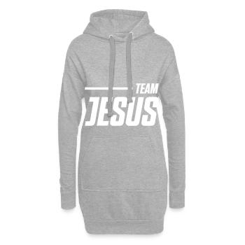 Team Jesus - Sweat-shirt à capuche long Femme - gris chiné - Devant