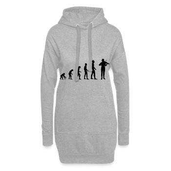 Violon violon orchestre alto violoniste évolution - Sweat-shirt à capuche long Femme - gris chiné - Devant