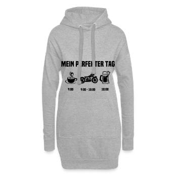 Mein Perfekter Tag mit Motorrad - Hoodie-Kleid - Grau meliert - Vorne