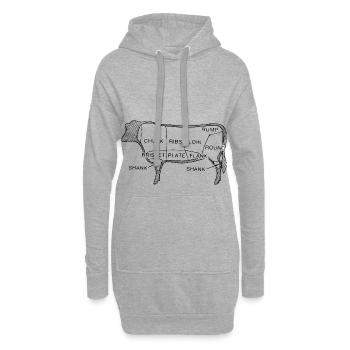 BBQ - Hoodie-Kleid - Grau meliert - Vorne