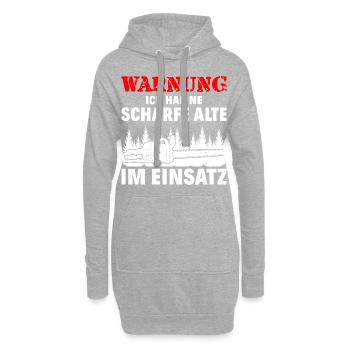 Sharp Old Chainsaw - Hoodie Dress - heather grey - Front