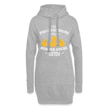 When programmers talk, the others have to listen - Hoodie Dress - heather grey - Front
