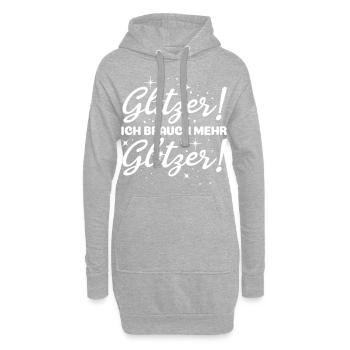 Glizer Spruch Lustige Sprüche für Prinzessinnen - Hoodie-Kleid - Grau meliert - Vorne