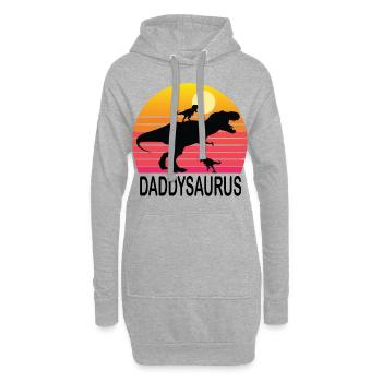 Daddysaurus Dinosaurier Dino Vater Dad Papa Shirt - Hoodie-Kleid - Grau meliert - Vorne