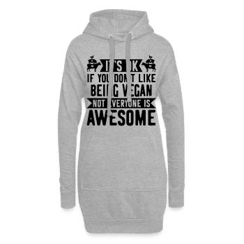 Vegan Vegan Vegan Sans Fil Noir - Sweat-shirt à capuche long Femme - gris chiné - Devant