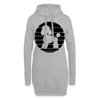 Pudel Design Sunset Herrchen Frauchen - Hoodie-Kleid - Grau meliert - Vorne