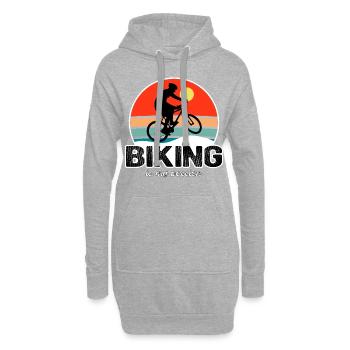 Mountainbiking Fahrradfahren - Dunkles Vintage Des - Hoodie-Kleid - Grau meliert - Vorne