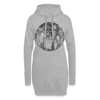 Géométrie Math Cercle Spirale Triangle - Sweat-shirt à capuche long Femme - gris chiné - Devant