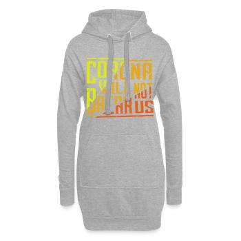 Corona ne nous brisera pas - cadeau coloré - Sweat-shirt à capuche long Femme - gris chiné - Devant