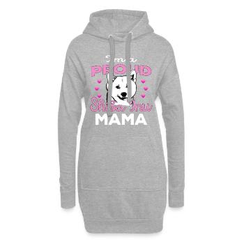 Je suis fière de Shiba Inu Mama - Retro Geschen - Sweat-shirt à capuche long Femme - gris chiné - Devant