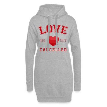 L’amour n’est pas annulé Cadeau de Saint-Valentin - Sweat-shirt à capuche long Femme - gris chiné - Devant
