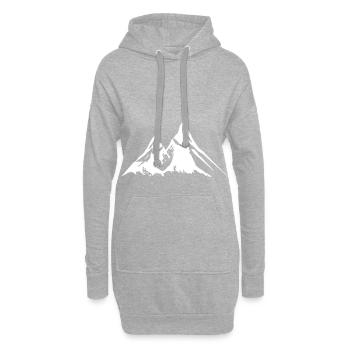 Silhouette d'icône de montagne Alpes - Sweat-shirt à capuche long Femme - gris chiné - Devant