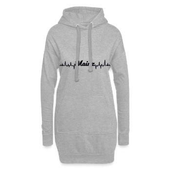 Battements cardiaques de Mayence - Sweat-shirt à capuche long Femme - gris chiné - Devant
