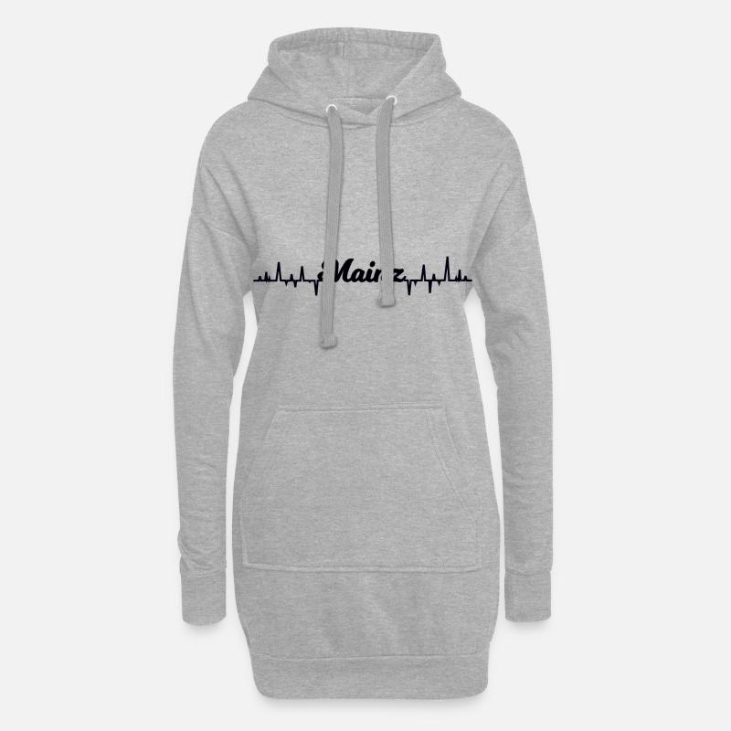 Mainzer Herzschlag - Hoodie-Kleid - Grau meliert