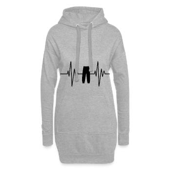 Mon coeur bat pour mon jogging - Chillen - Sweat-shirt à capuche long Femme - gris chiné - Devant